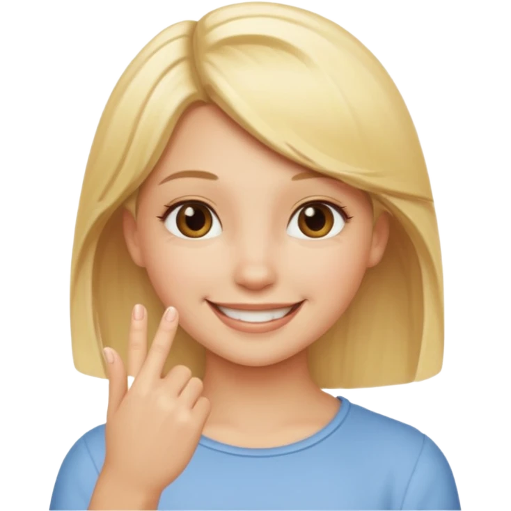 fingermouthing el gesto que es tan viral ahora en tik tok que le haga una chica rubia emoji