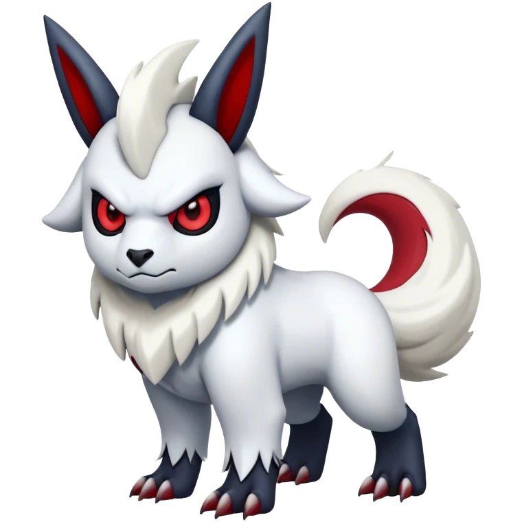 Edgy cool cute Absol-Zangoose-creature-hybrid full body  emoji