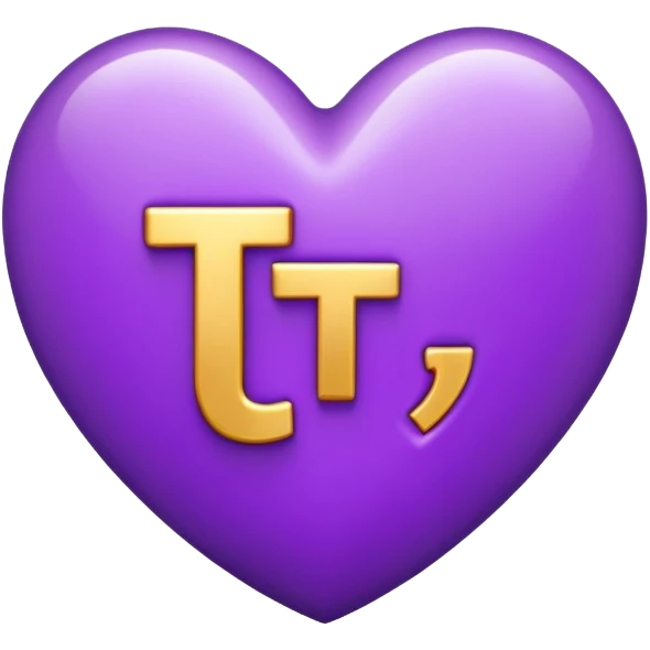 The Letter “T” inside a Purple Heart emoji