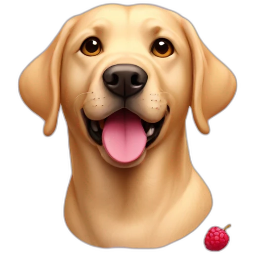 Labrador and rasberry emoji