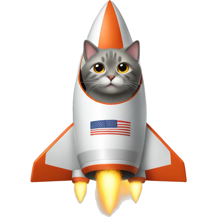 a cat in a rocket emoji