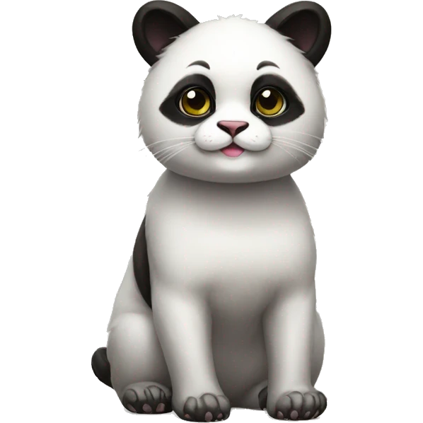 cute masked panda-cat-hybrid full body emoji