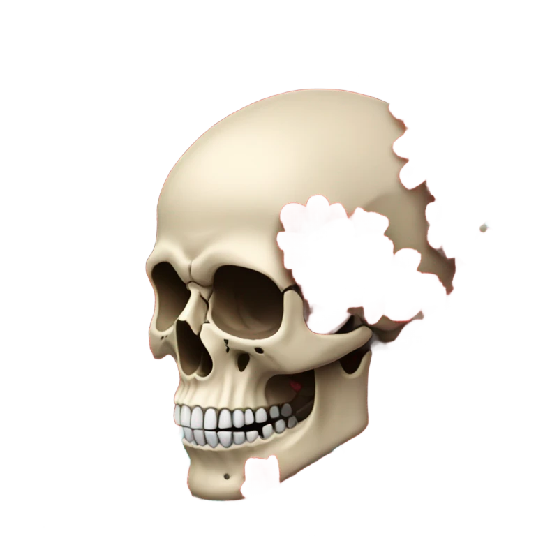 skull and red flowers emoji