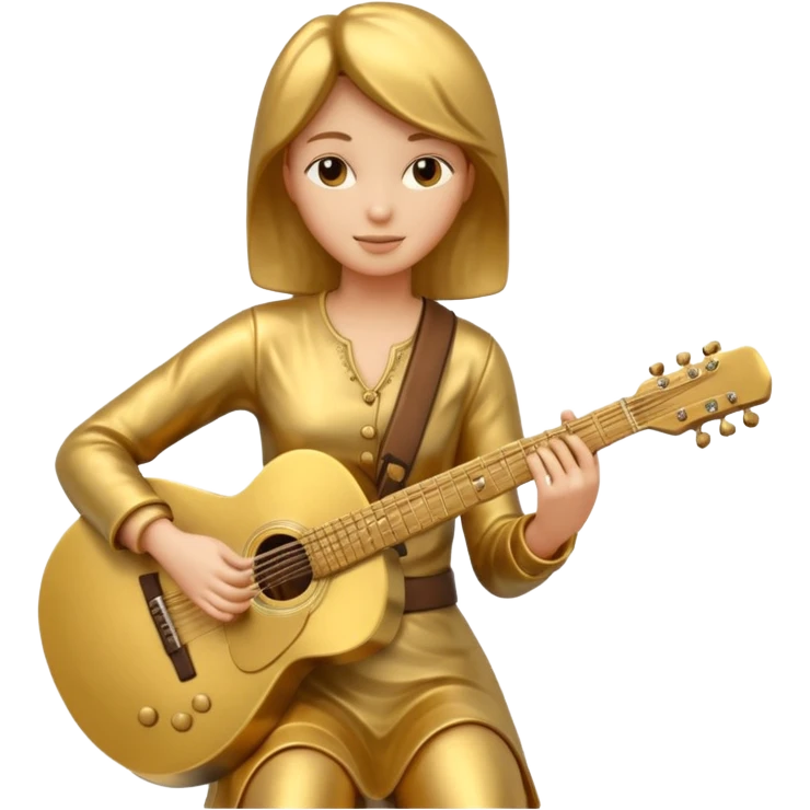 fully golden statue female guitarist emoji