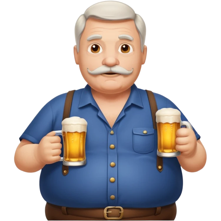  Old white male with a mustache and beer belly  emoji