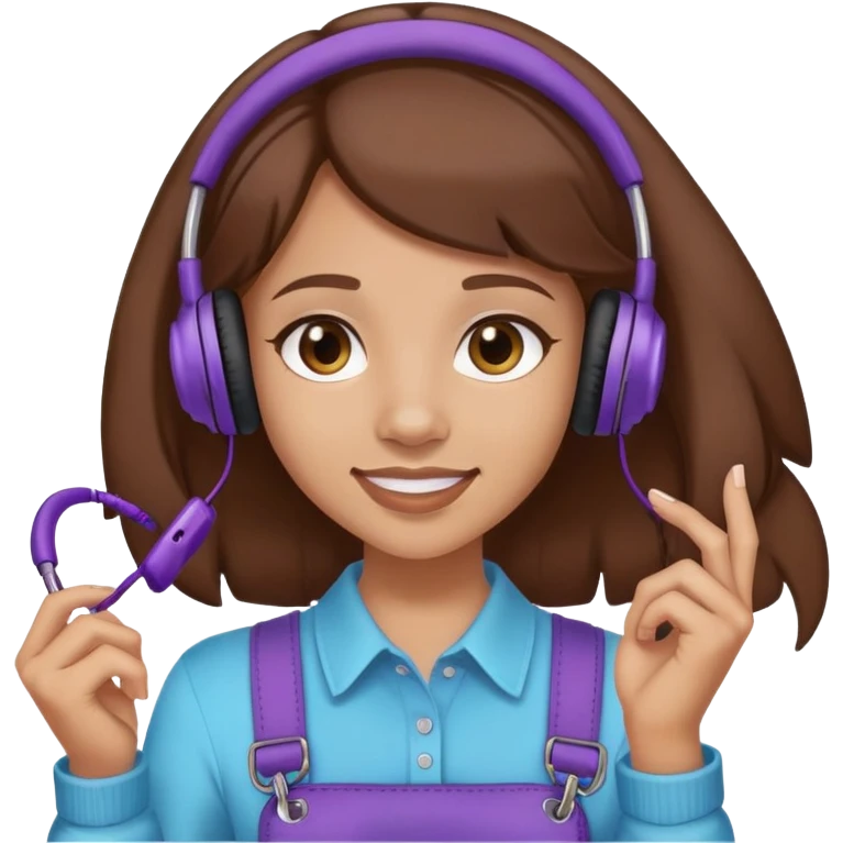Light skin girl with brown hair and braces with headphones and takis in her hand  emoji
