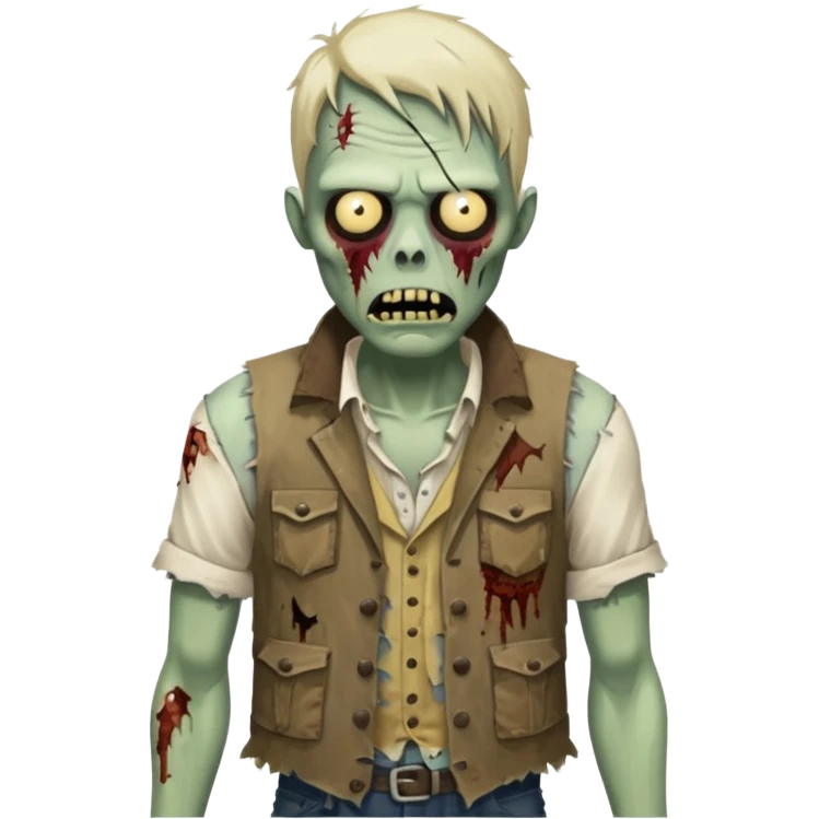 zombie in vest and shirt emoji