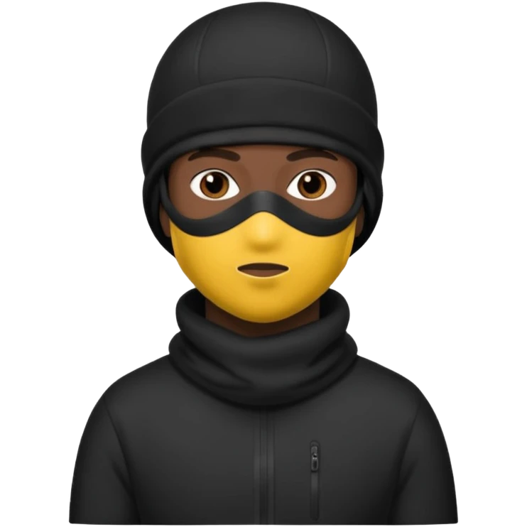 Black thug ski mask emoji
