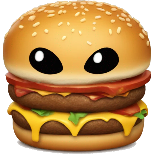 Spider-Man with a burger emoji