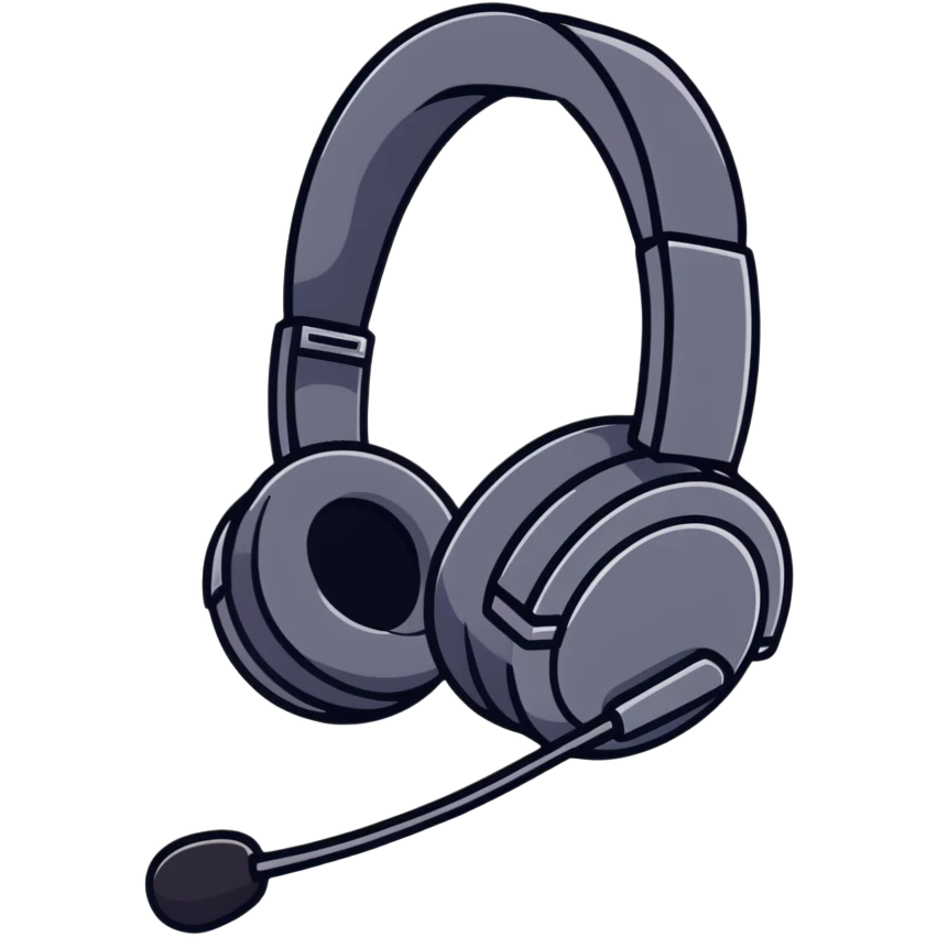 Gaming headset with microphone emoji