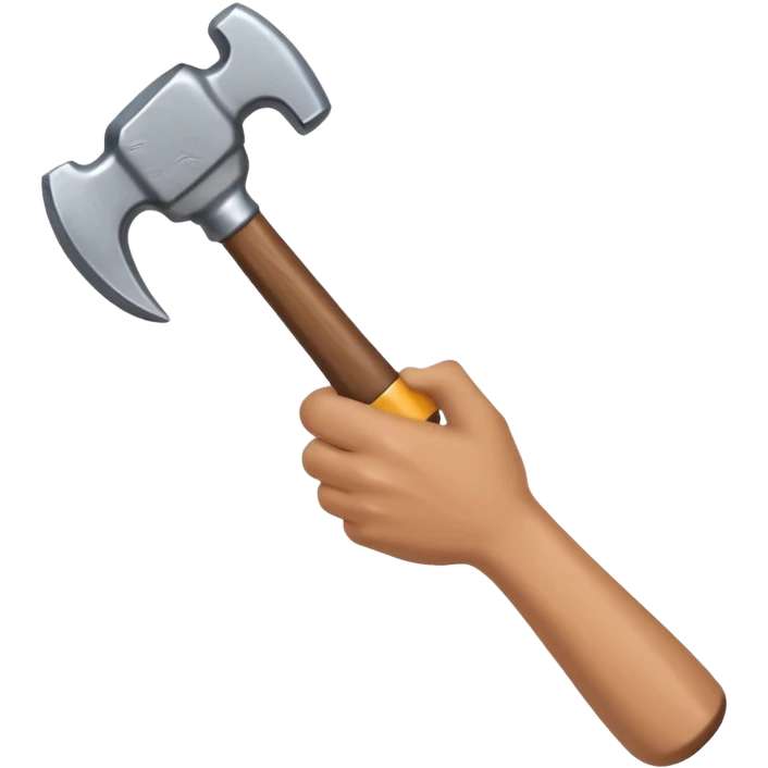 hand holdimng a hammer emoji
