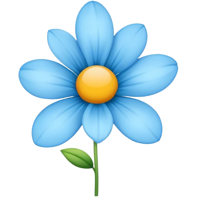  Light blue flower emoji