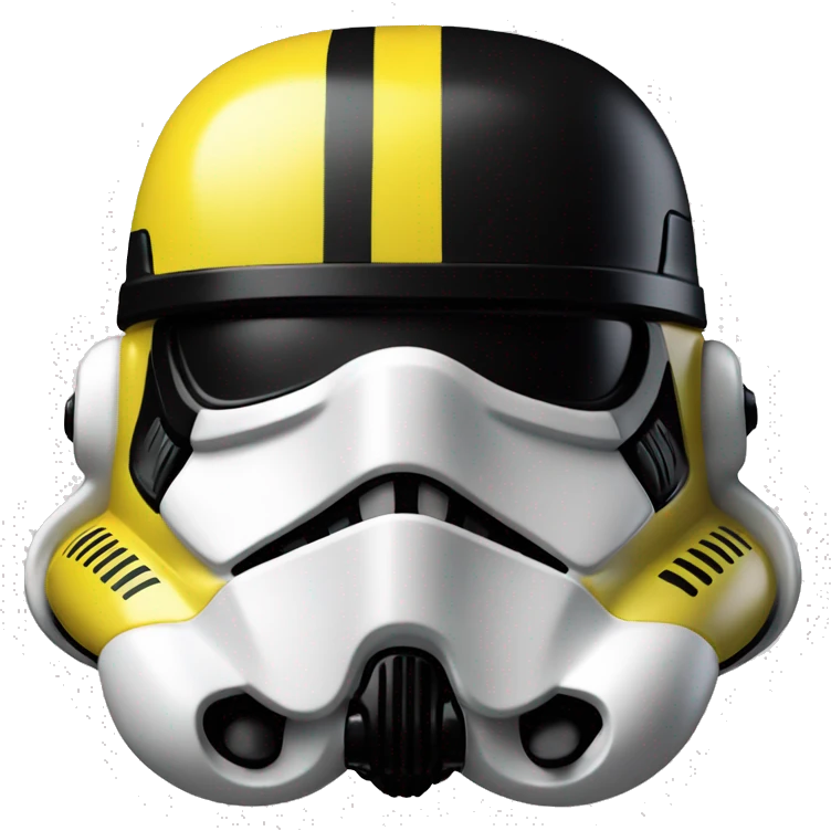Black and yellow stormtrooper helmet  emoji