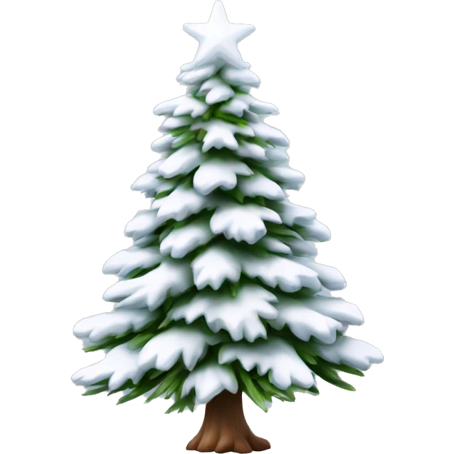  actual white fir christmas tree isolated.  emoji