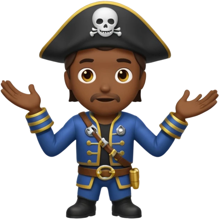 animated emoji for a player called prophet of doom I Dont Know shruging emote needs to be white male space pirate themed and dark emoji