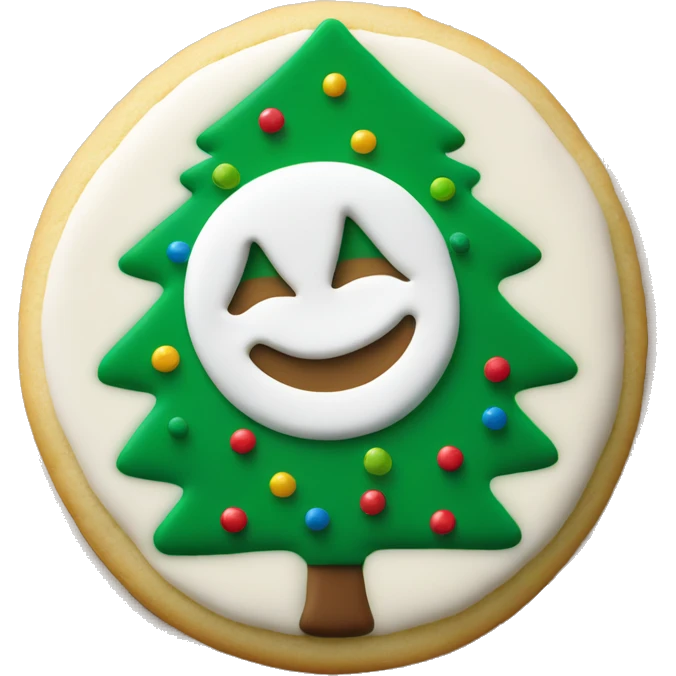 One round Pillsbury Christmas sugar cookie with a green Christmas tree in the middle  emoji