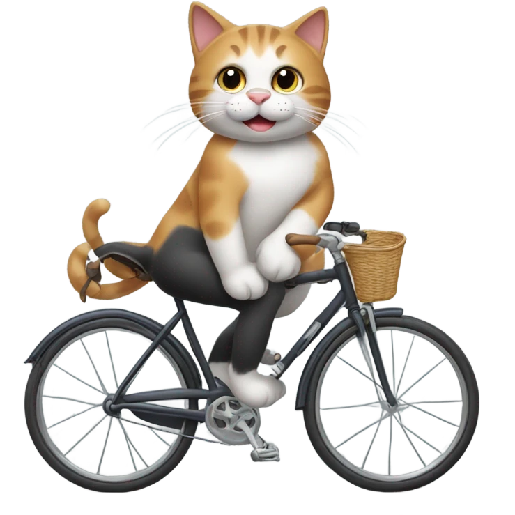 Cat riding bike emoji
