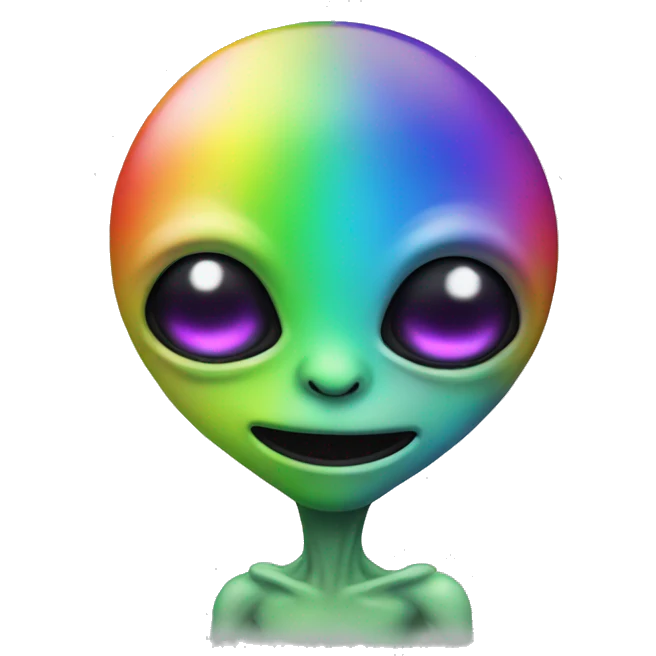 Rainbow alien emoji