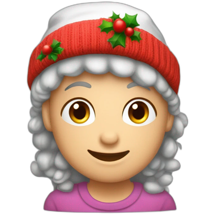 Un diente con la raiz hacia abajo con gorro navideño dinde diga la palabra Dra.Kathleen emoji