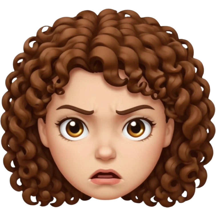 very angry curly haired woman emoji