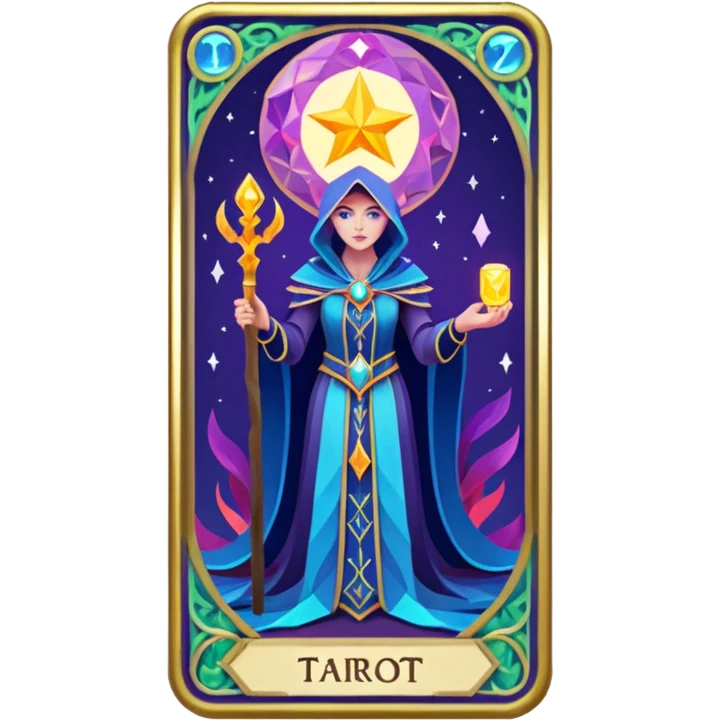 fantasy magic tarot card low poly emoji