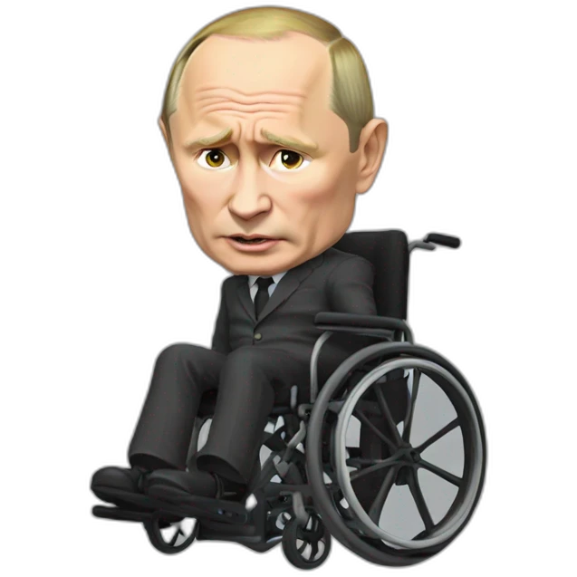 grumpy vladimir putin small wheelchair jump emoji