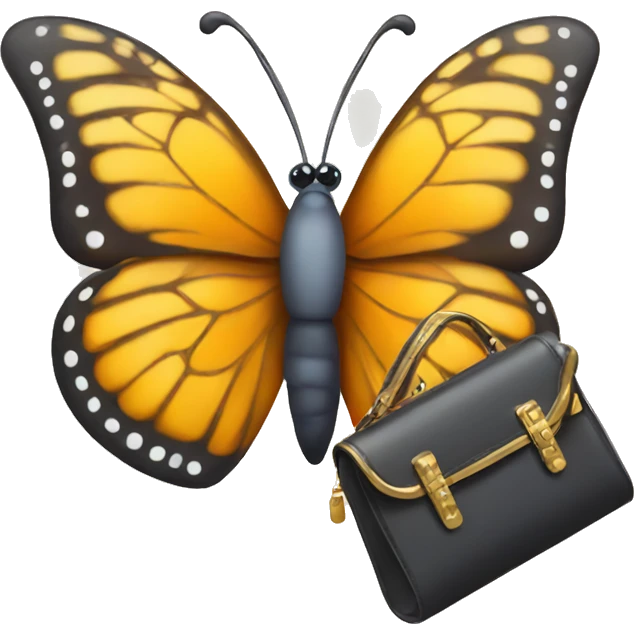 Butterfly holding a purse emoji