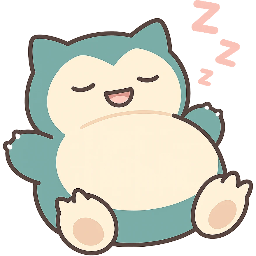 snorlax sleeping on its back chibi style emoji emoji