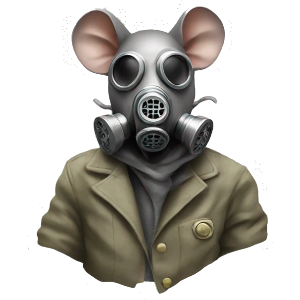 A rat with a cloth gas mask  emoji