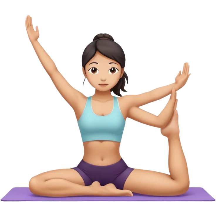 asian girl doing yoga emoji
