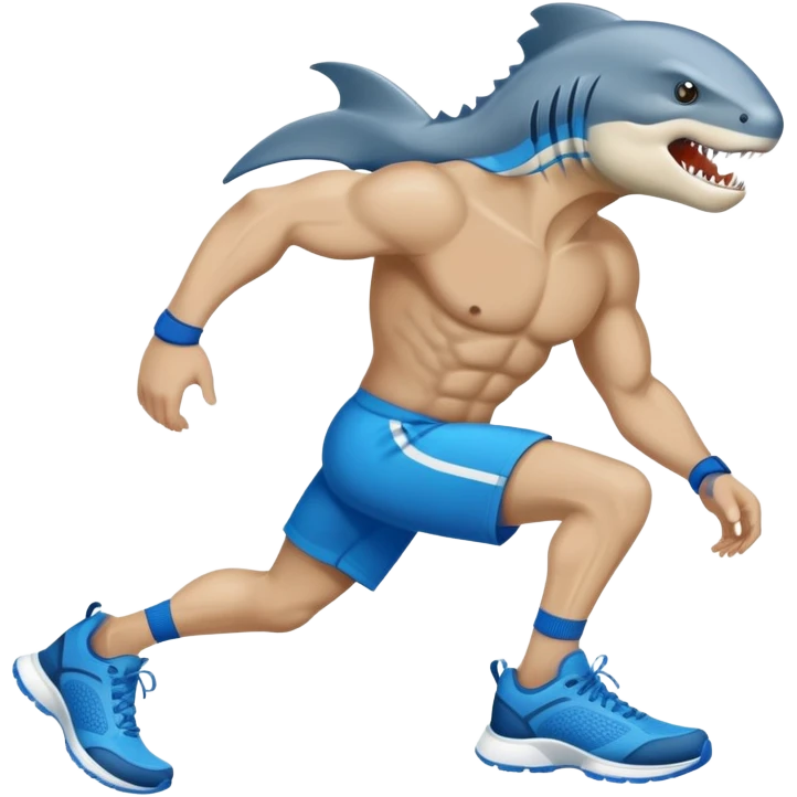 Ocean predator sporting blue athletic footwear emoji