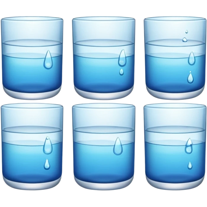 Use a series of frames showing the glass gradually filling with water emoji