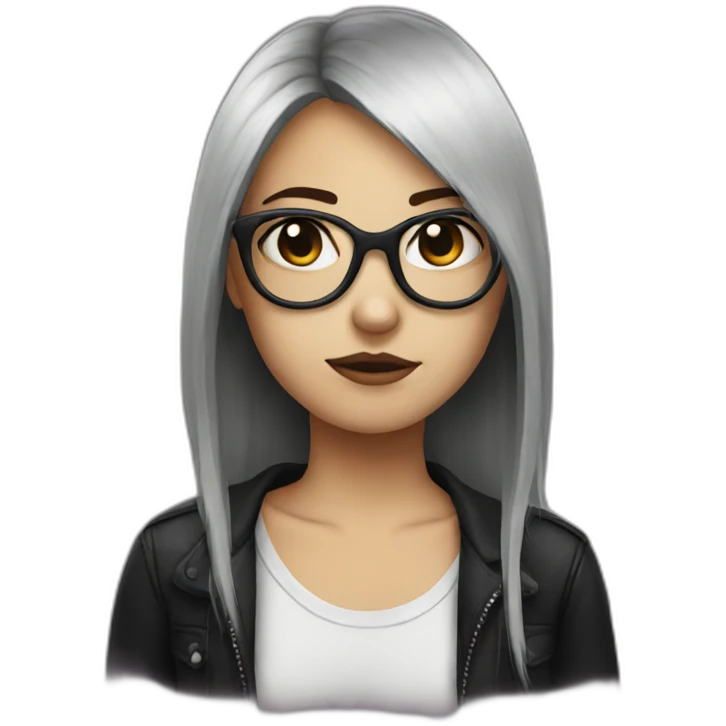 Emo girl with glasses emoji