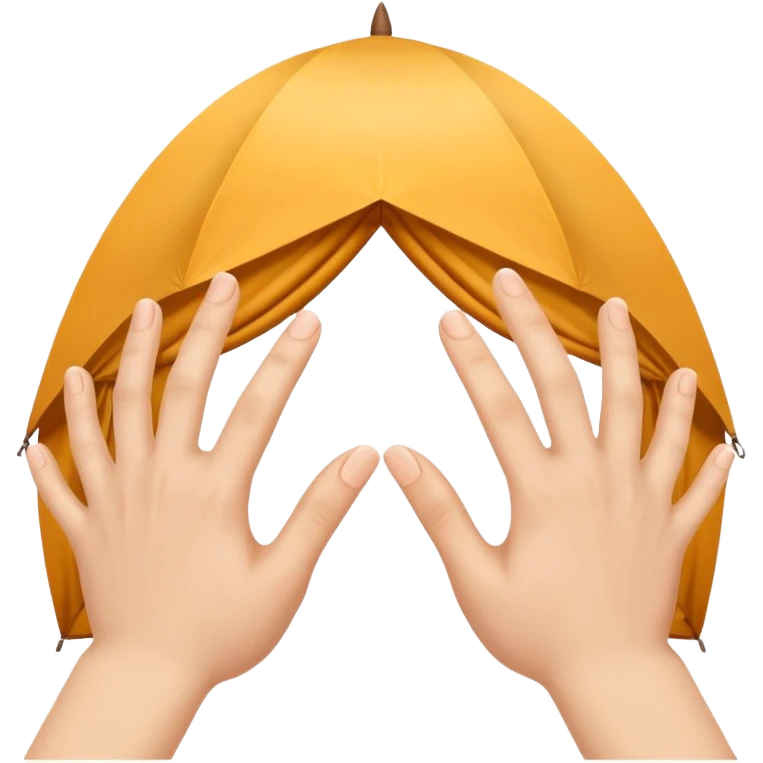 Two hands touching all finger tips shaped like a tent emoji