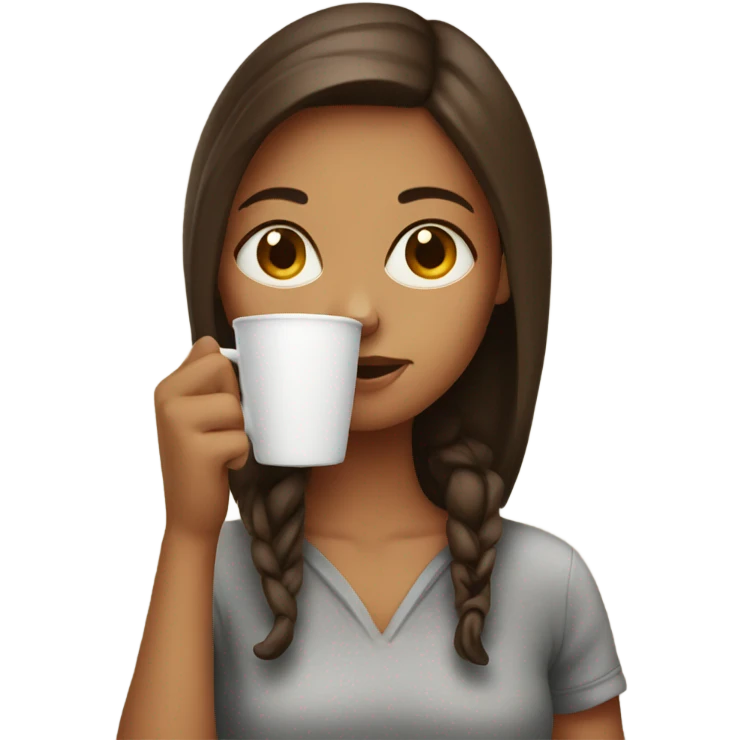 Girl drinking coffee emoji