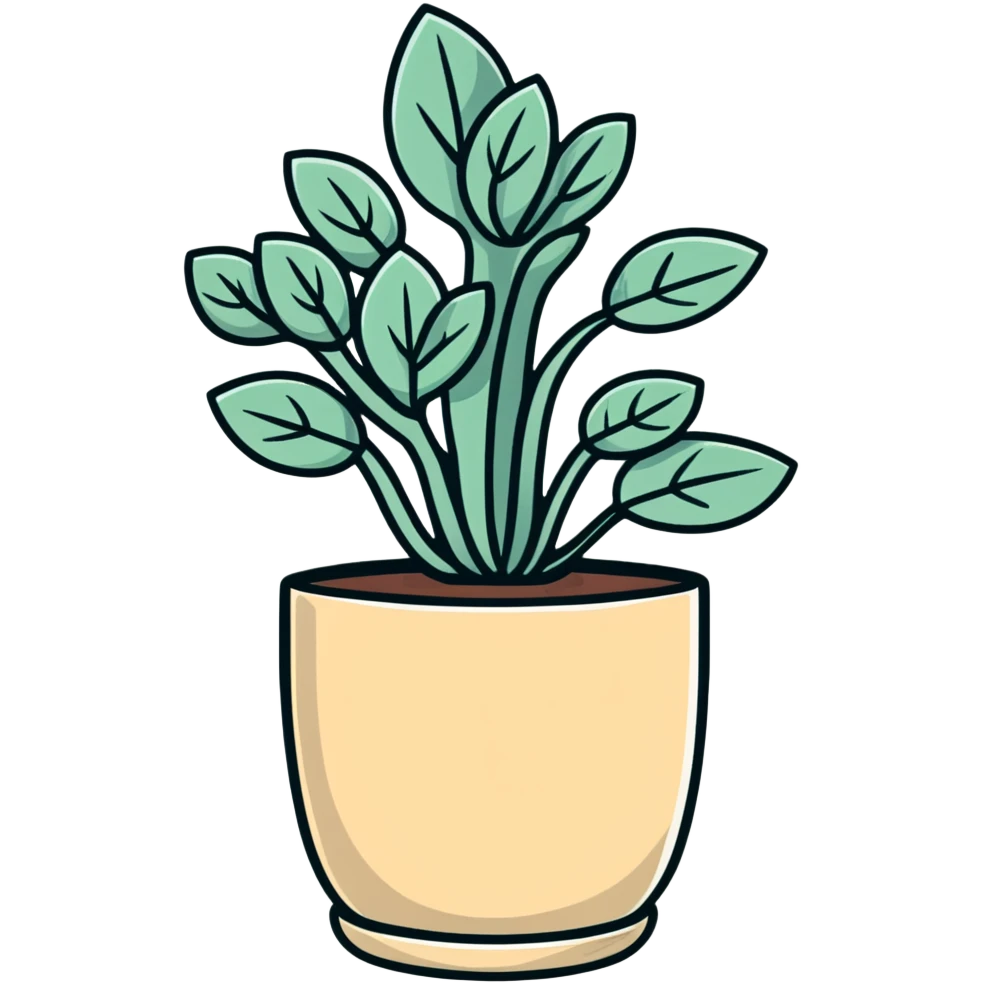 Sedum Pachyphyllum succulent with chubby blue-green leaves in a beige ceramic pot emoji