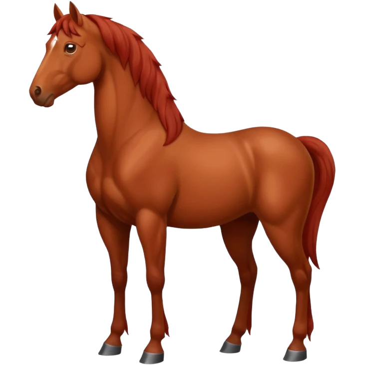 Christmas red horse with a full-length emoji