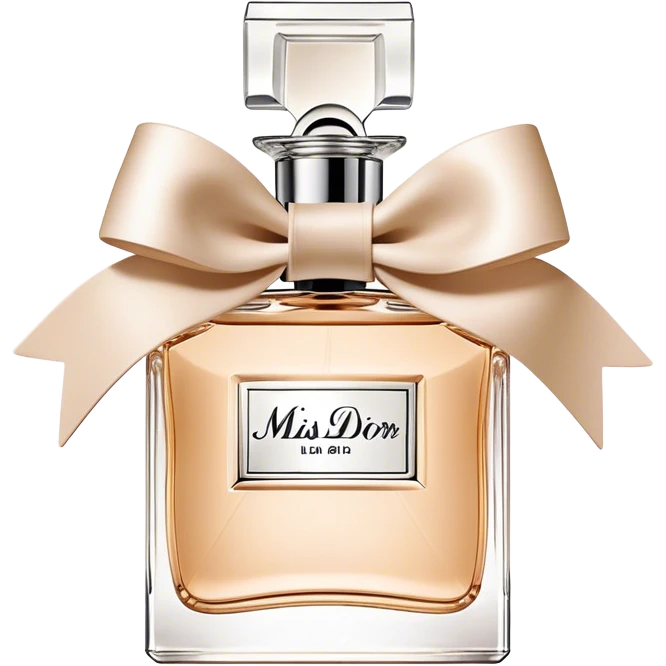 Classic miss dior eau de parfum, bow bottle, low, beige emoji