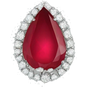 red tear ruby necklace with chain emoji emoji