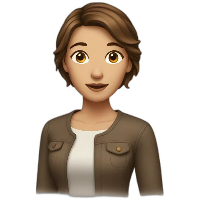 woman with mid-length brown hair emoji