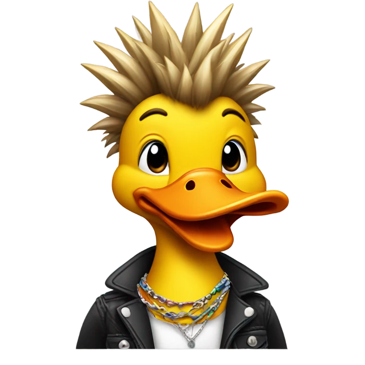Duck with punk styl  emoji