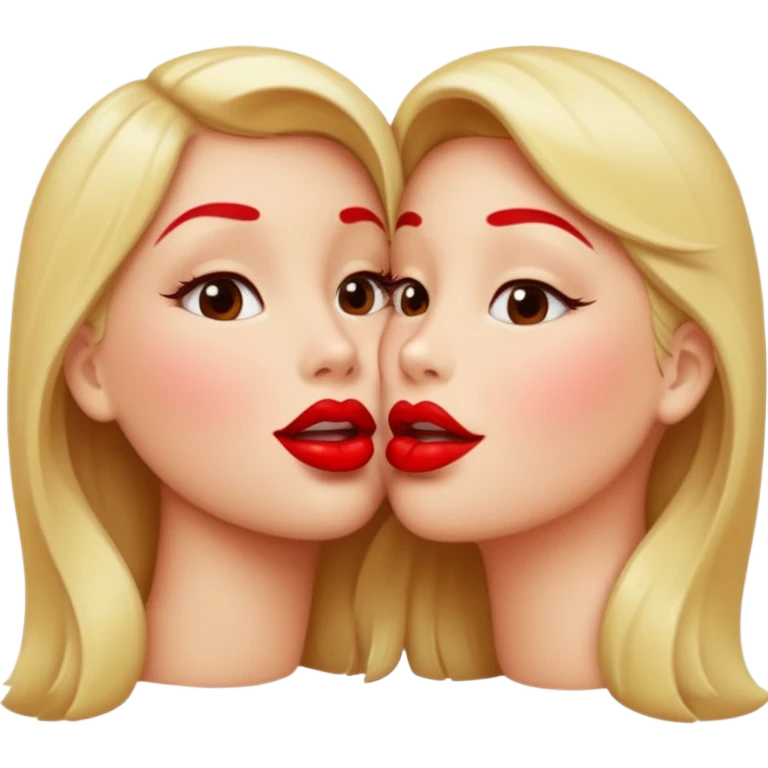 Red lipstick Lips in the moment of kiss emoji
