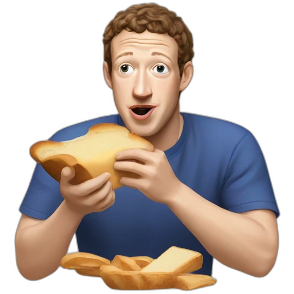 mark zuckerberg eating bread emoji