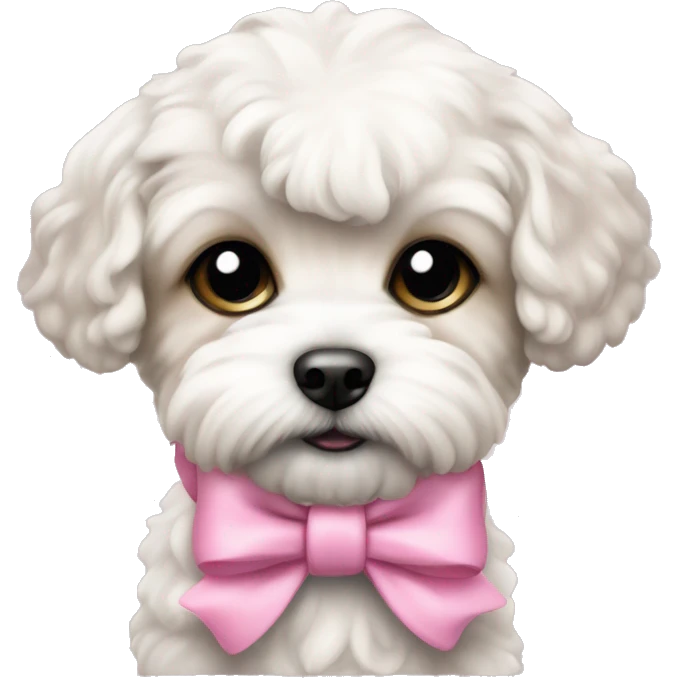 Schichon puppy pink bow emoji