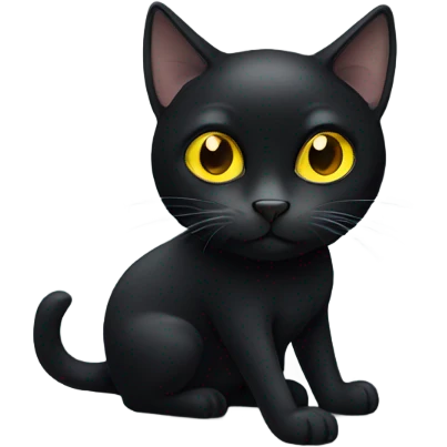 Black cat with yellow eyes  emoji