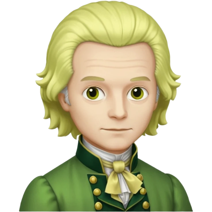 Maximilien Robespierre in a green and yellow gown emoji