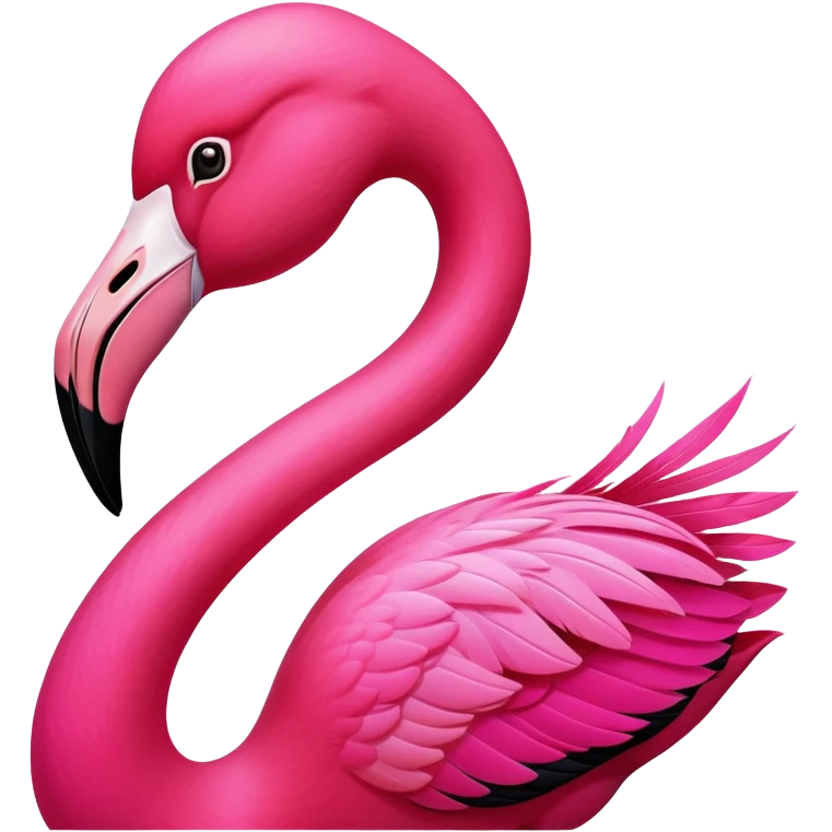 Black flamingo with hot pink touches emoji