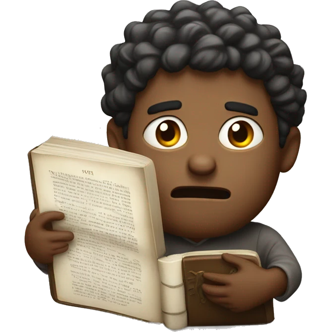 Man with bible looking scared emoji