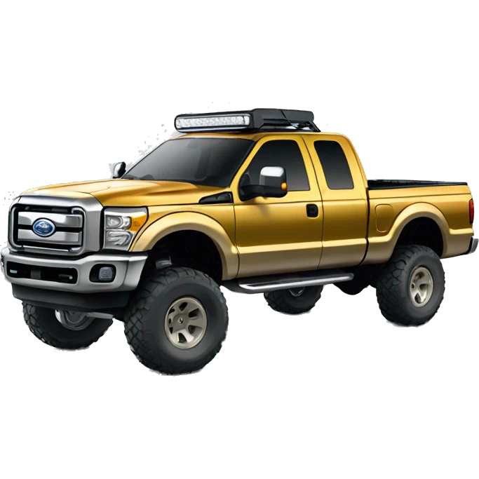 Gold off-road lifted ford f250 emoji