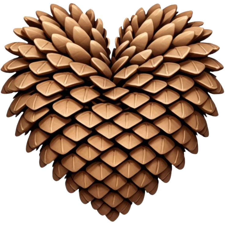 heart with winter pinecones emoji